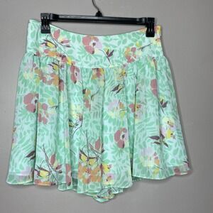 Gap mint green floral print Mid Rise A-‎ Line skirt Women Size 10